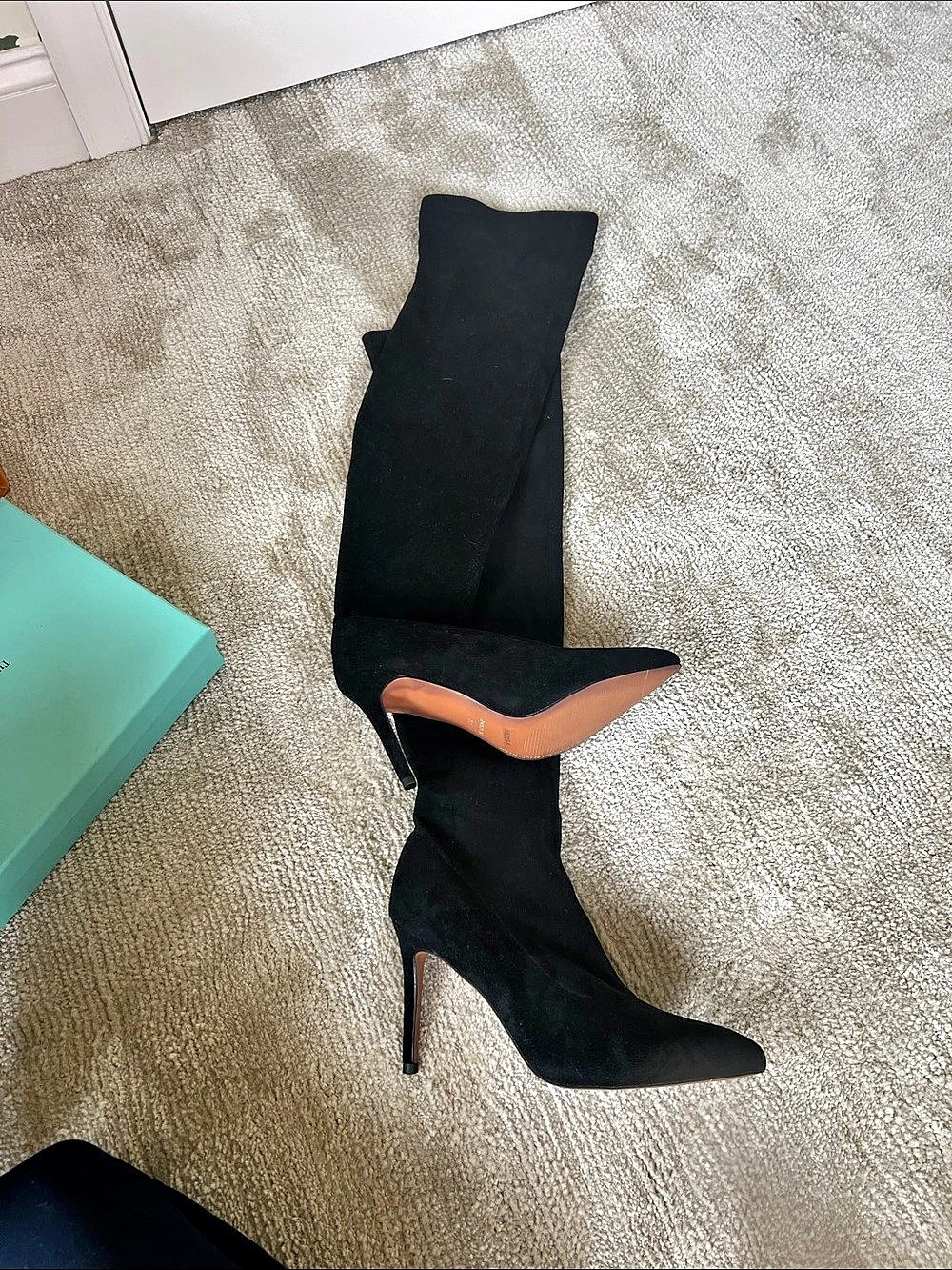 Stuart Weitzman Ultrastuart 100 Stretch Boot Black Over-the-Knee Boots